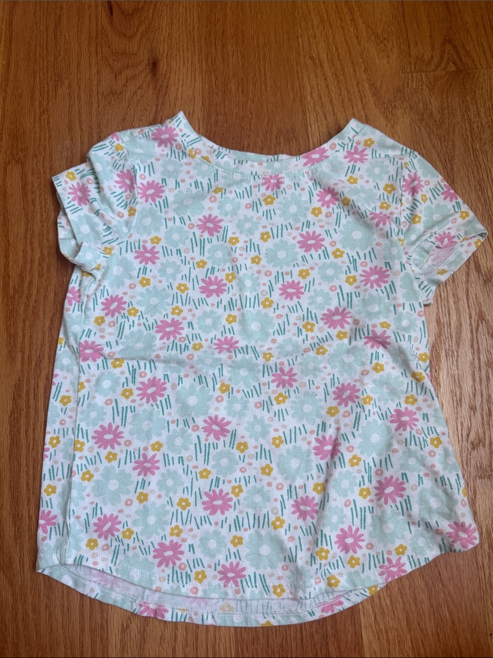 Carter's Mint Floral Short Sleeve Tee with Pink and Yellow Flowers
